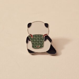 Cute Panda with a Backpack Enamel Pin